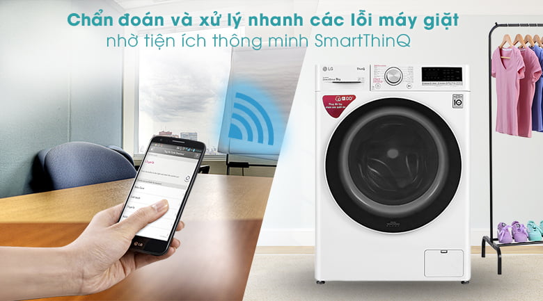 Máy giặt LG Inverter 9 kg FV1409S4W -Tiện ích SmartThinQ