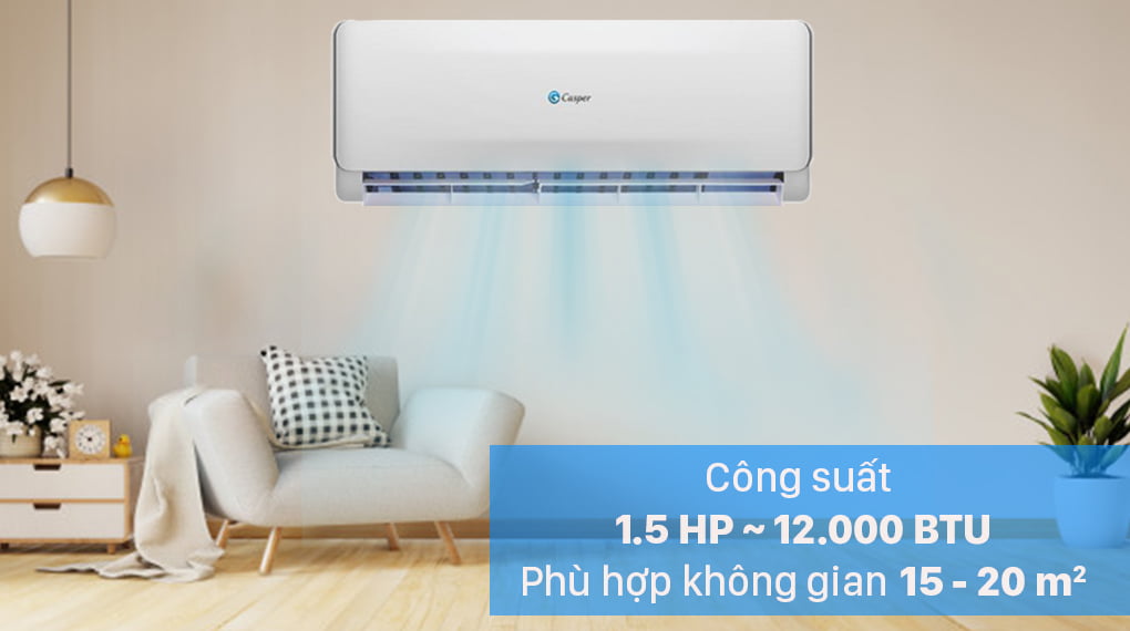 Máy lạnh 2 chiều Casper 1.5 HP EH-12TL22 - công suất