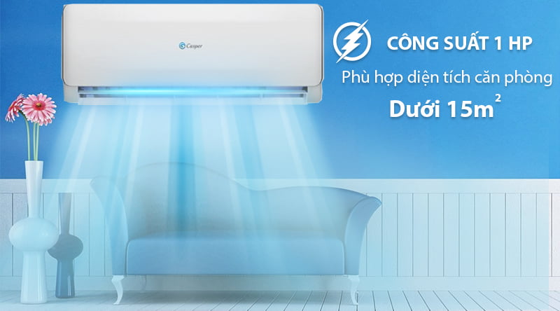 Máy lạnh 2 chiều Casper 1 HP EH-09TL22-Công suất 1HP, phù hợp cho diện tích dưới 15m2