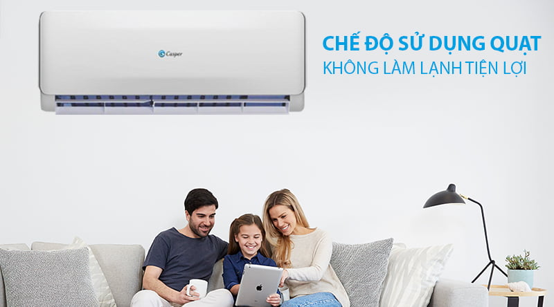 Máy lạnh 2 chiều Casper 1 HP EH-09TL22-Tiện lợi với chế độ chỉ sử dụng quạt, không làm lạnh