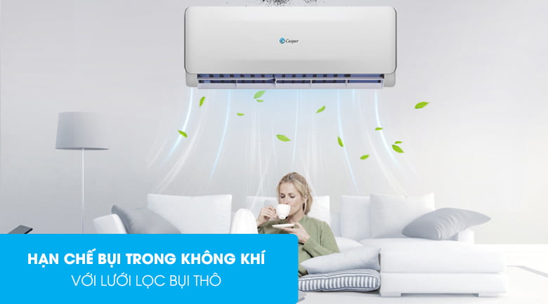 Máy lạnh 2 chiều Casper 1 HP EH-09TL22-Loại bỏ bụi bẩn và kháng khuẩn hiệu quả với lưới lọc bụi thô