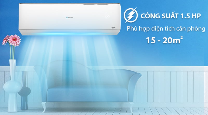 Máy lạnh 2 chiều Casper Inverter 1.5 HP GH-12TL32-Công suất 1.5 HP, phù hợp cho diện tích phòng 15 - 20m2