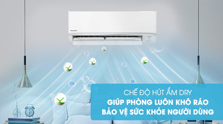 Máy lạnh 2 chiều Panasonic Inverter 1 HP CU/CS-YZ9WKH-8-Không gian khô ráo, bảo vệ sức khỏe người dùng nhờ chức năng hút ẩm